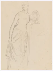 Tekening, Schets voor een portret van Mrs. Bella Worsham, 1878