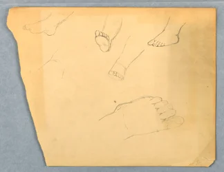 Tekening, Studies van de linkervoet van een kind, 1845-55