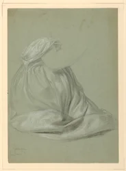 Tekening, Studie voor "Een Magdalena", D, 19 november 1852