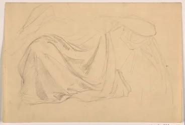 Tekening, Studie voor "Gerechtigheid en Vrede:, Draperie, 1878-86