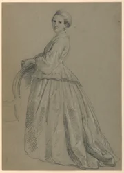 Tekening, Studie voor "Martha Washington Receptie", 1860