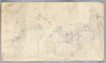Tekening, Studie voor "Wetenschappelijke Groep", 1858