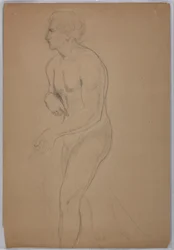 Tekening, Studie voor "Tribuutgeld", juli 1852