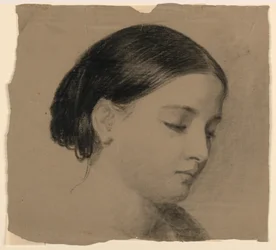 Tekening, De vrouw van de kunstenaar Sophie, 1853