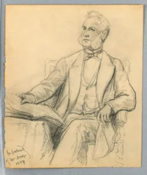 Tekening, William E. Dodge zittend, 1884