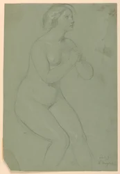 Studie van vrouwelijk naakt voor "Een Magdalena"