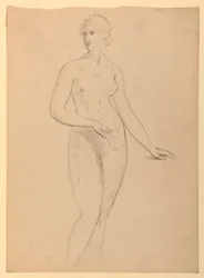 Vrouwelijk Naakt, Studie voor Portret van Mevrouw Henry Schieffelin