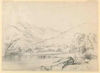 Mount Washington vanaf Ellis River, kijkend naar het noorden