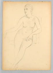 Zittende Naaktstudie voor Portret van Helen Hamersley
