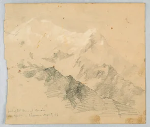 Schets van de Mont Blanc bij Zonsopgang