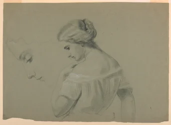 Studie van een vrouw in profiel