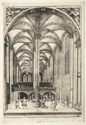 Uitzicht in het interieur van de St. Catharinakerk in Augsburg