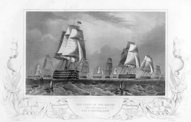 De vloot in de Oostzee, onder bevel van Sir Charles Napier, 1857