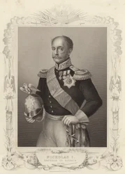 Tsaar Nicolaas I, keizer van Rusland (gravure)