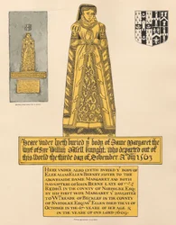 Koperen plaat voor Dame Margaret Dalett en Ellen Berney, van Beckenham Church