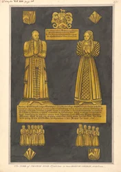 Messingplaat voor Dr. James Goode en zijn vrouw Joan, dochter van Edward Clinton, West Drayton Church