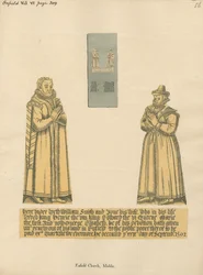 Koperen plaat voor William en Jane Smith van Enfield Church