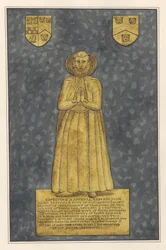 Koperen plaat voor Elizabeth Harvey van East Ham Church