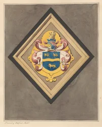 Wapen in het koor van Bedfont Kerk