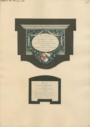 Gedenkteken voor Thomas Clarke en vrouw Sarah en Thomas Worlidge van Fulham Church