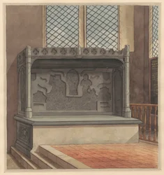 Graf van Thomas Windsor, 1486, met verwijderde koperen platen uit Stanwell Church