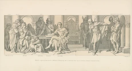 Harolds Gevangenschap Aangekondigd aan Willem van Normandië, die wordt geïnformeerd dat Guy van Ponthieu Losgeld voor hem Eist