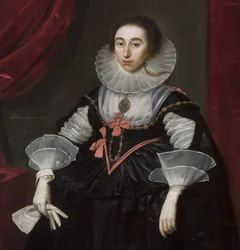 Detail van portret van Elizabeth Cavendish, 1624