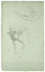 Studie voor Het Beleg van Gibraltar (Studie voor een figuur op een kanon in de sloep), 1785-1786