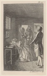 Belford vindt Clarisse tijdens zijn bezoek aan de gevangenis in de kerkerkamer van de handlanger Rowland