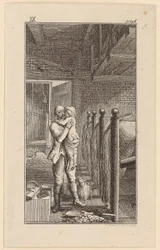 Franz tilt de zoon van zijn meester omhoog, die hem kust