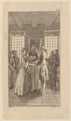 Het huwelijk met juffrouw Melmoth, blad 6 uit „Leven, opmerkingen en meningen van Johann Bunkel”