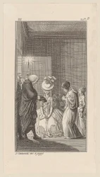 Lady Vincent, Lady Brunk, Whitefield en een geestelijke komen binnen
