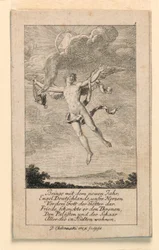 Nieuwjaarswens voor Duitsland, illustratie voor "Königl: Grosbrit [anische] Genealogischer Kalender auf das 1780 Jahr Lauenberg bey J.G. Berenberg"