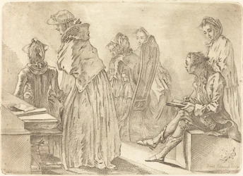 Feest met zes dames en de kunstenaar