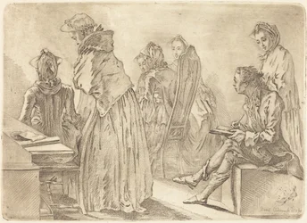 Feest met zes dames en de kunstenaar