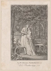 Titelgravure voor "De vrijage" van W. G. Becker