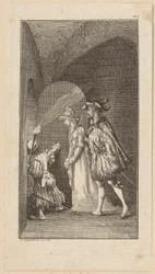 Titelgravure voor de ridderroman "De valk"
