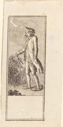 Jonge man met wandelstok