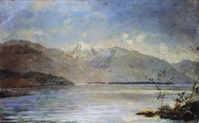 Ascona met uitzicht op de eilanden van Saint-Leger, door Daniele Ranzoni