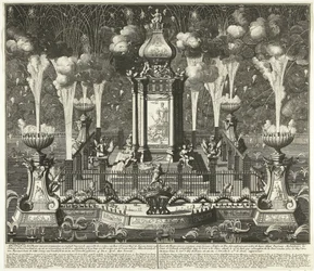 Vuurwerk bij de viering van de Vrede van Utrecht, 1713