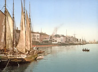 Uitzicht op Havnegade, Kopenhagen, gepubliceerd 1900