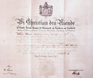 Octrooi ondertekend door Christian IX van Denemarken waarin William Keswick wordt aangesteld als Deens consul in Hong Kong, China, 1880