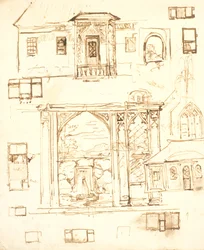 Architectuur- en decoratiestudies in neogotische stijl