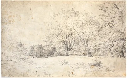 Een knielende figuur in een berglandschap. David? of de Verloren Zoon