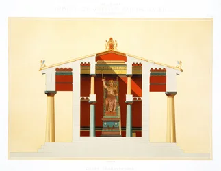 Dwarsdoorsnede van de Tempel van Jupiter in Aegina