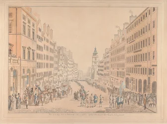 Uitzicht op de High Street van Edinburgh en de commissaris