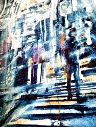 Abstracte stadsstraat