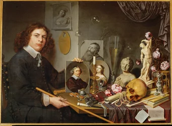 Vanitas, Zelfportret van David Bailly (olieverf op hout)