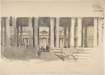 Greenwich Hospital (recto); Studie van een gebouw (verso)