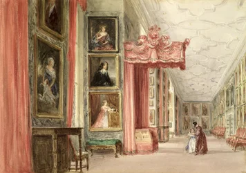 Interieur van de Lange Galerij, Hardwick Hall, Derbyshire